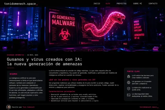 Gusanos y virus creados con IA: la nueva mutación del malware