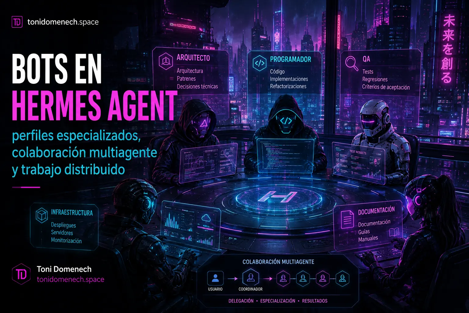 Bots en Hermes Agent: perfiles especializados, colaboración multiagente y trabajo distribuido